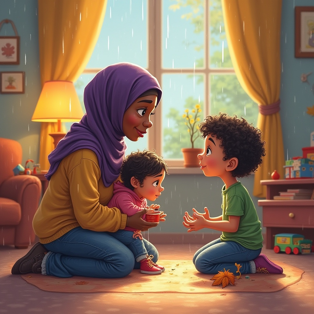 ام تجلس على الارض تتكلم مع اطفالها . 20 نصيحة ذهبية للآباء لتحضير الأطفال لدخول الروضة